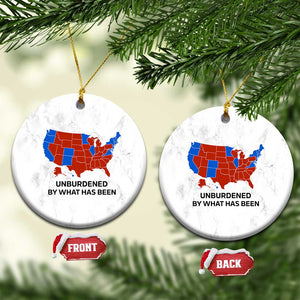 Trump 2024 Christmas Ornament Unburdened by What Has Been Election Map TS10 Circle White Print Your Wear