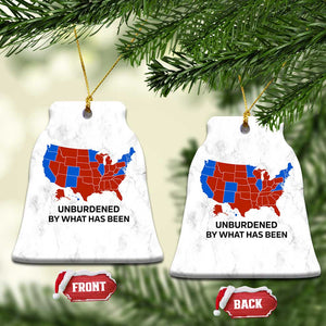 Trump 2024 Christmas Ornament Unburdened by What Has Been Election Map TS10 Bell Flake White Print Your Wear