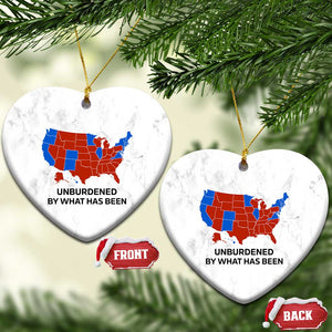 Trump 2024 Christmas Ornament Unburdened by What Has Been Election Map TS10 Heart White Print Your Wear