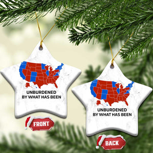 Trump 2024 Christmas Ornament Unburdened by What Has Been Election Map TS10 Star White Print Your Wear