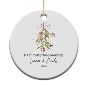 Personalised First Xmas Married Christmas Ornament Custom Name 2024 Keepsake Wedding Gifts for Couple TS10 Print Your Wear