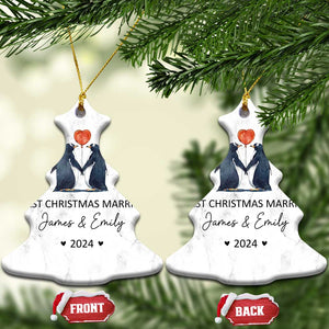 Personalised First Xmas Married Christmas Ornament Custom Name 2024 Wedding Gifts for Couple Her or Him TS10 Christmas Tree White Print Your Wear