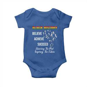 Honoring Past Inspiring Future Black History Month Baby Onesie TS10 Royal Blue Print Your Wear