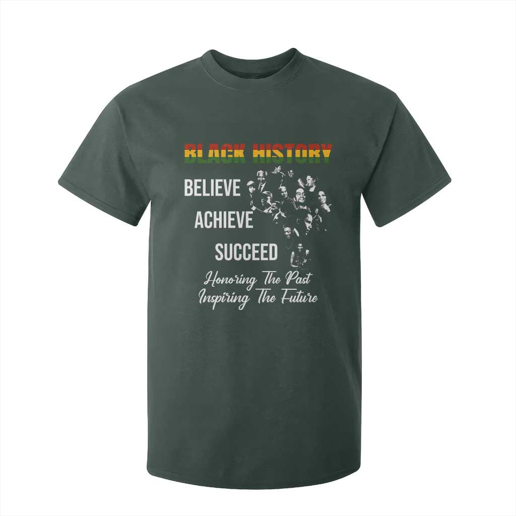 Honoring Past Inspiring Future Black History Month T Shirt For Kid TS10 Dark Forest Green Print Your Wear