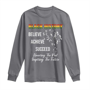 Honoring Past Inspiring Future Black History Month Long Sleeve Shirt TS10 Charcoal Print Your Wear