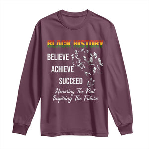 Honoring Past Inspiring Future Black History Month Long Sleeve Shirt TS10 Maroon Print Your Wear