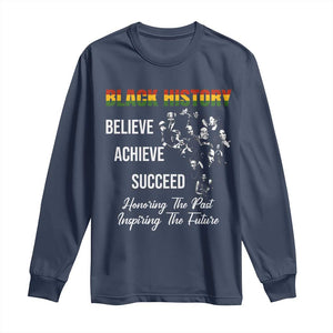 Honoring Past Inspiring Future Black History Month Long Sleeve Shirt TS10 Navy Print Your Wear