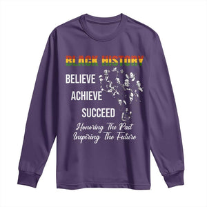 Honoring Past Inspiring Future Black History Month Long Sleeve Shirt TS10 Purple Print Your Wear