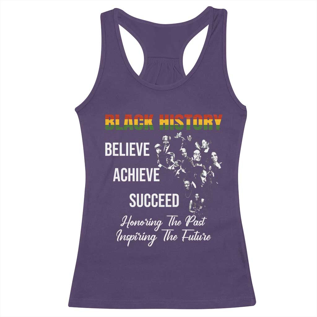 Honoring Past Inspiring Future Black History Month Racerback Tank Top TS10 Purple Print Your Wear