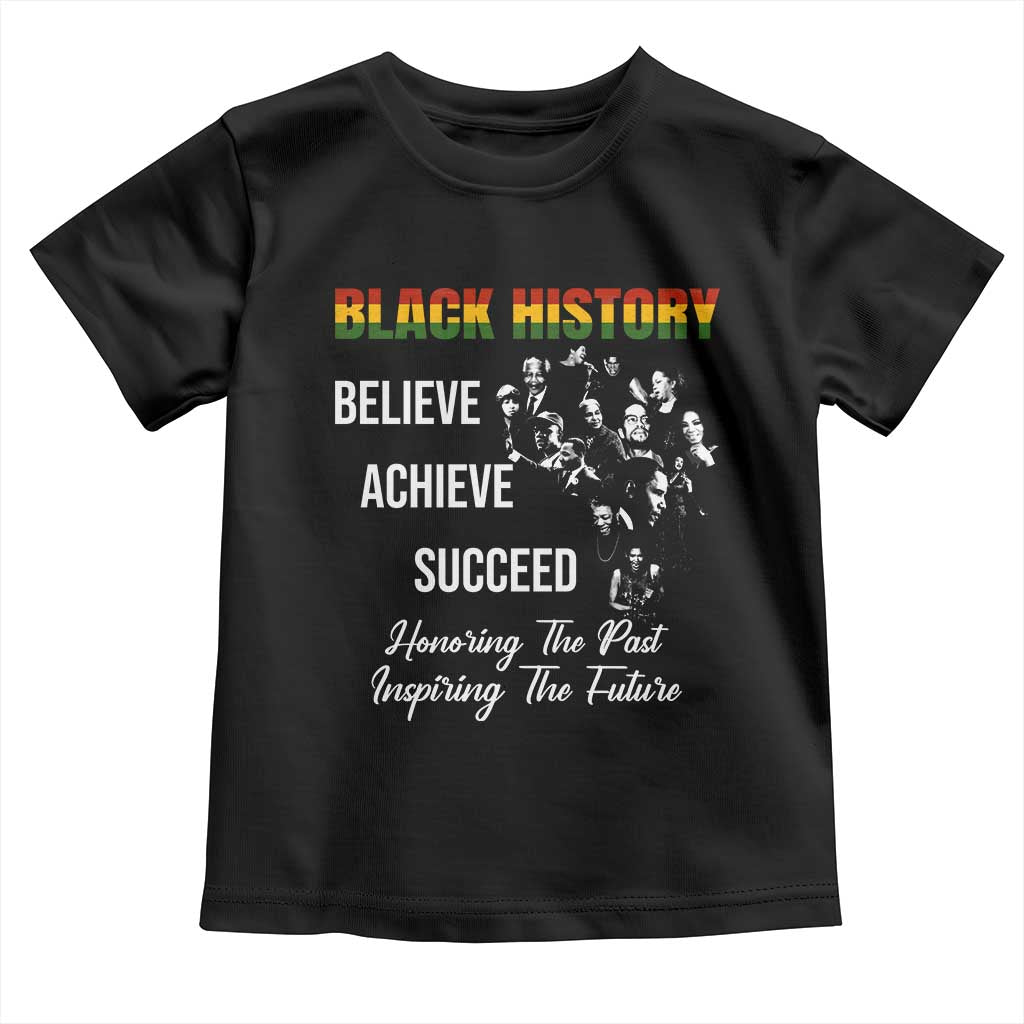 Honoring Past Inspiring Future Black History Month Toddler T Shirt TS10 Black Print Your Wear