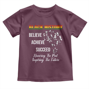 Honoring Past Inspiring Future Black History Month Toddler T Shirt TS10 Maroon Print Your Wear