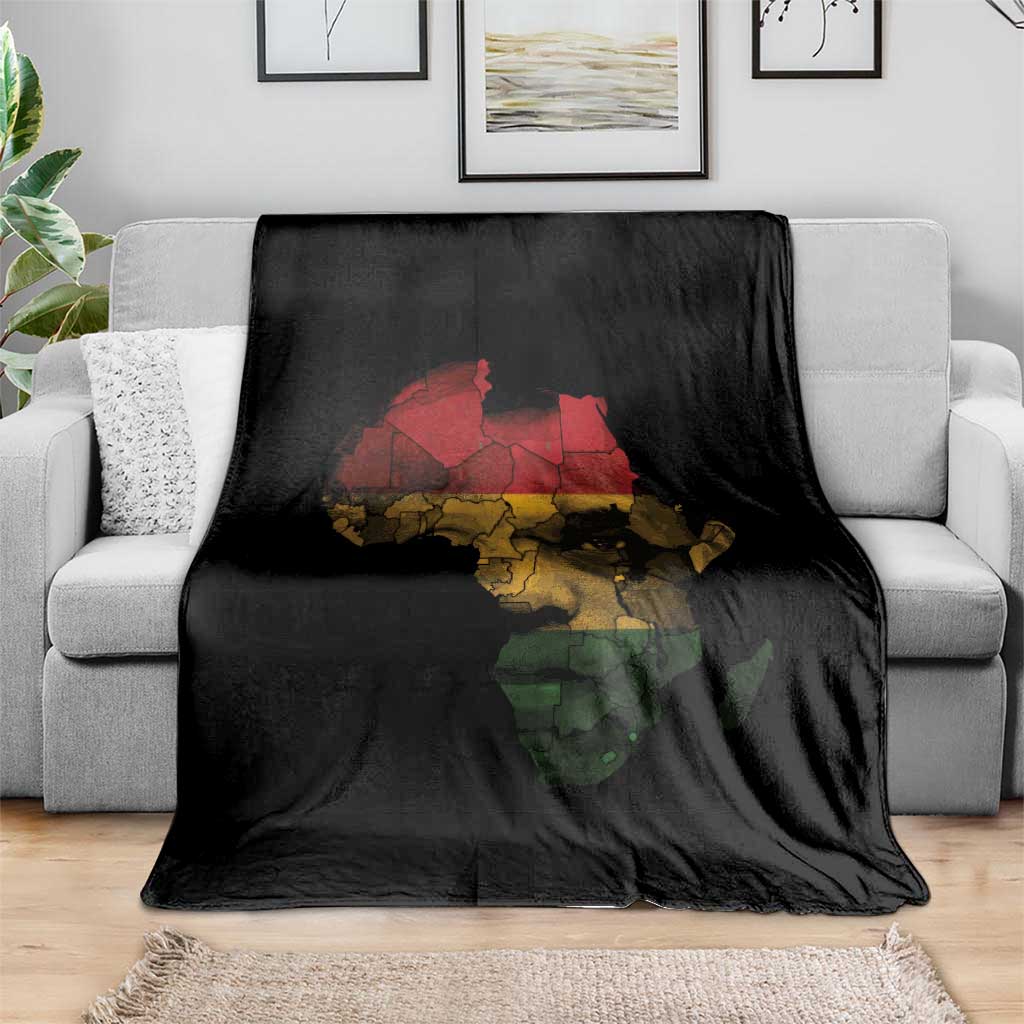 Black History Month Throw Blanket Pan African Africa Map Black Pride TS10 Print Your Wear