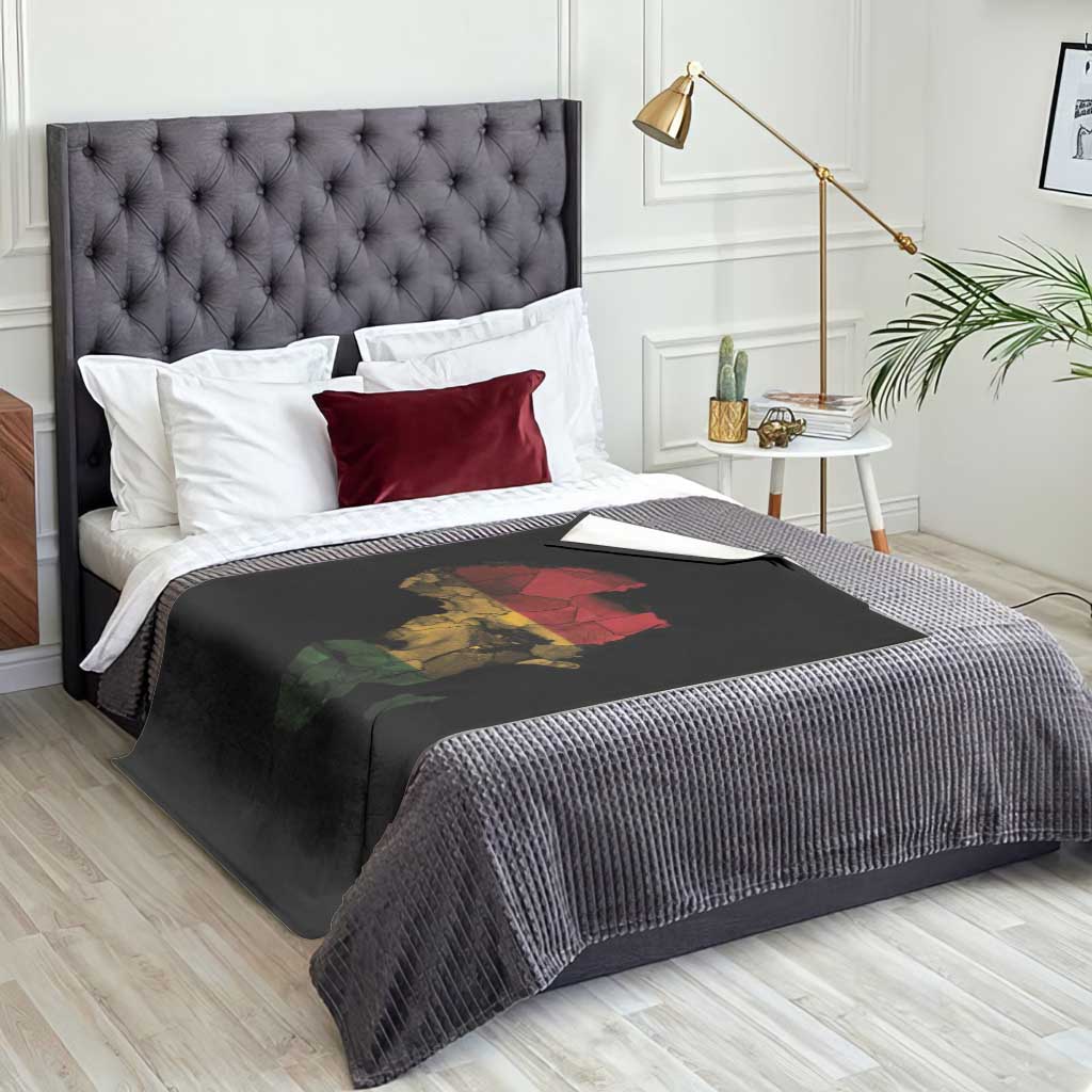 Black History Month Throw Blanket Pan African Africa Map Black Pride TS10 Print Your Wear