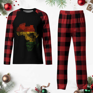 Black History Month Plaid Pajama Set Pan African Africa Map Black Pride TS10 Buffalo Plaid Print Your Wear