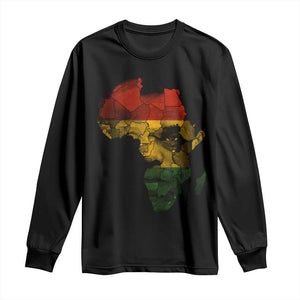 Black History Month Long Sleeve Shirt Pan African Africa Map Black Pride TS10 Black Print Your Wear