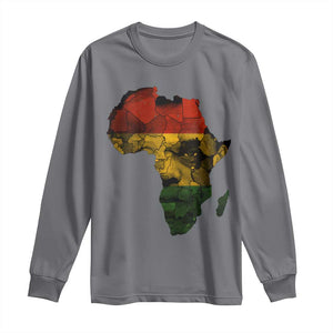 Black History Month Long Sleeve Shirt Pan African Africa Map Black Pride TS10 Charcoal Print Your Wear