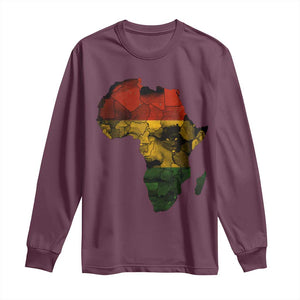 Black History Month Long Sleeve Shirt Pan African Africa Map Black Pride TS10 Maroon Print Your Wear