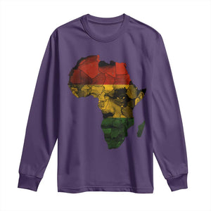 Black History Month Long Sleeve Shirt Pan African Africa Map Black Pride TS10 Purple Print Your Wear