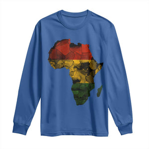 Black History Month Long Sleeve Shirt Pan African Africa Map Black Pride TS10 Royal Blue Print Your Wear