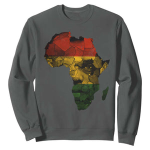 Black History Month Sweatshirt Pan African Africa Map Black Pride TS10 Dark Heather Print Your Wear