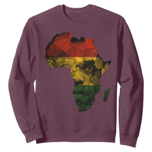 Black History Month Sweatshirt Pan African Africa Map Black Pride TS10 Maroon Print Your Wear
