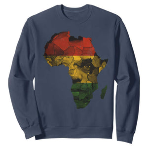 Black History Month Sweatshirt Pan African Africa Map Black Pride TS10 Navy Print Your Wear