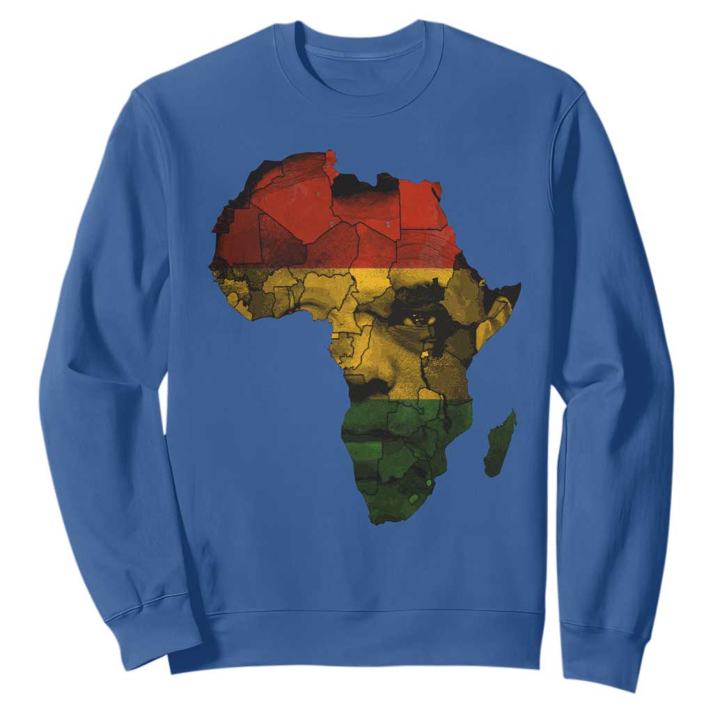 Black History Month Sweatshirt Pan African Africa Map Black Pride TS10 Royal Blue Print Your Wear