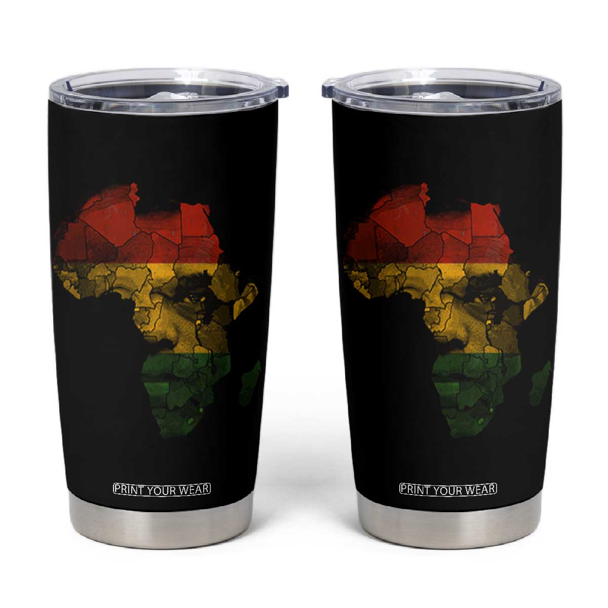 Black History Month Tumbler Cup Pan African Africa Map Black Pride TS10 Black Print Your Wear