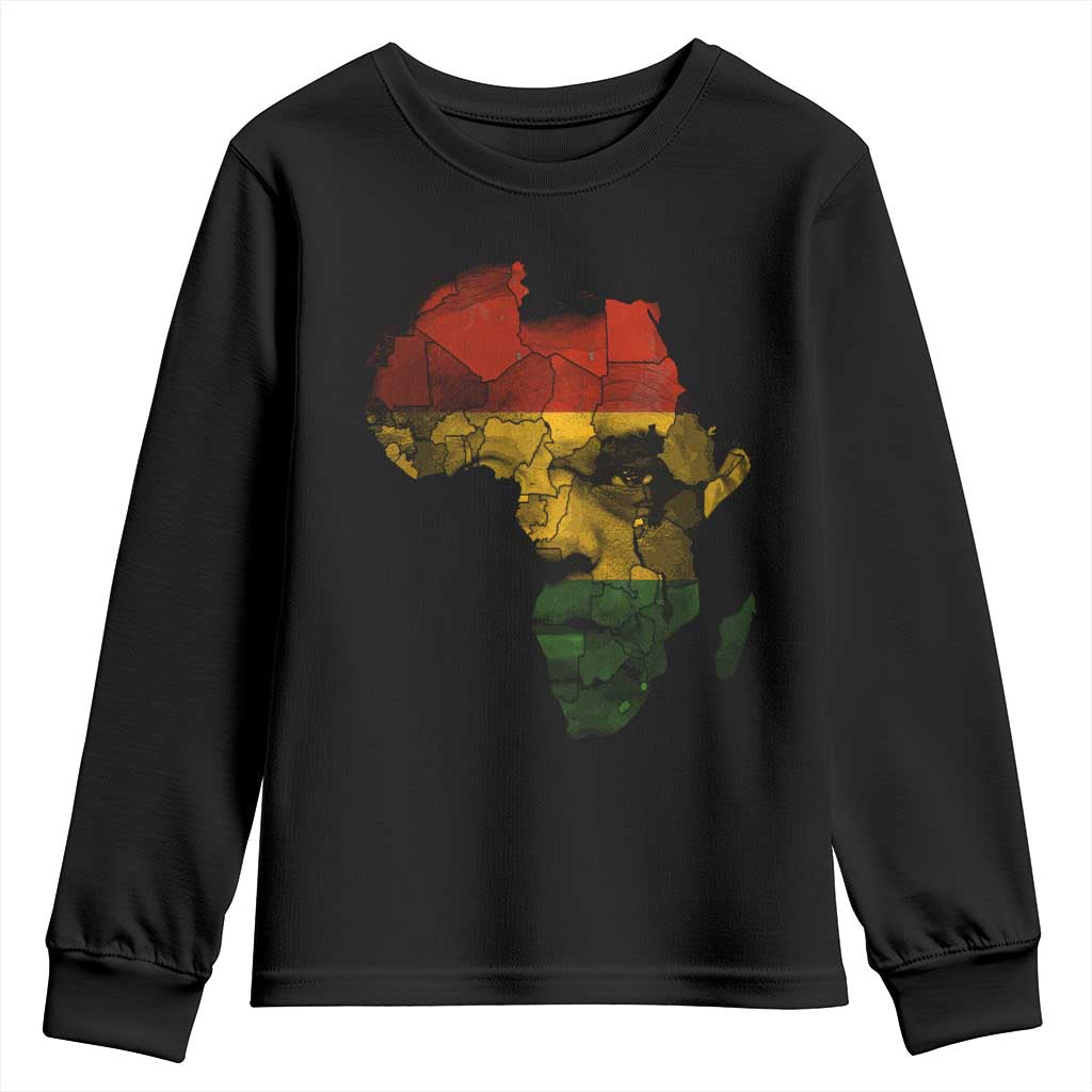 Black History Month Youth Sweatshirt Pan African Africa Map Black Pride TS10 Black Print Your Wear