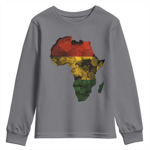 Black History Month Youth Sweatshirt Pan African Africa Map Black Pride TS10 Charcoal Print Your Wear