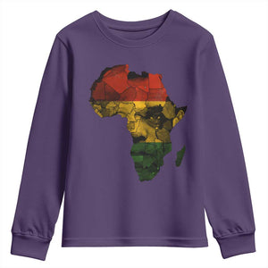 Black History Month Youth Sweatshirt Pan African Africa Map Black Pride TS10 Purple Print Your Wear