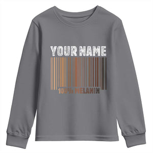 Personalized Gifts Black Pride Youth Sweatshirt Custom Name Melanin BLM African History Gift TS10 Charcoal Print Your Wear