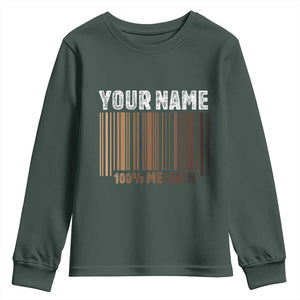 Personalized Gifts Black Pride Youth Sweatshirt Custom Name Melanin BLM African History Gift TS10 Dark Forest Green Print Your Wear