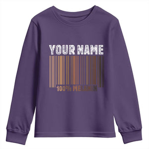 Personalized Gifts Black Pride Youth Sweatshirt Custom Name Melanin BLM African History Gift TS10 Purple Print Your Wear