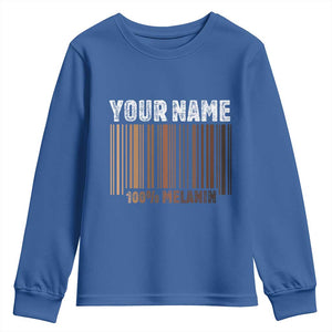 Personalized Gifts Black Pride Youth Sweatshirt Custom Name Melanin BLM African History Gift TS10 Royal Blue Print Your Wear