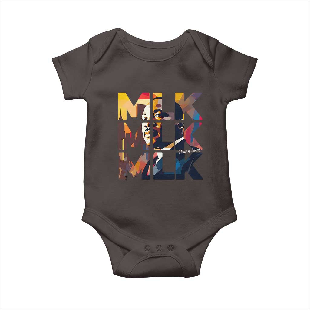 Martin Luther King Jr. Baby Onesie Black History Month I Have A Dream TS10 Dark Chocolate Print Your Wear