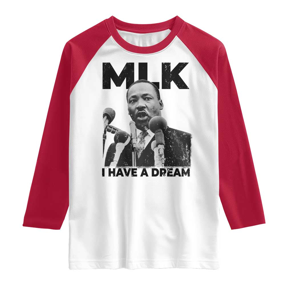 Martin Luther King Raglan Shirt I Have A Dream MLK Black History Month TS10 White Red Print Your Wear