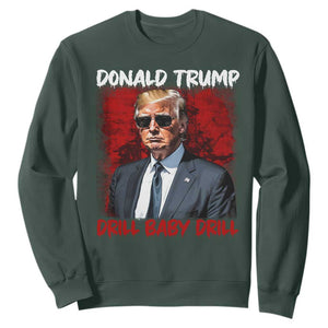 Trump Liberation Day Sweatshirt Drill Baby Drill Oilrig Oilfield TS10 Dark Forest Green Print Your Wear