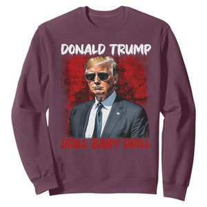 Trump Liberation Day Sweatshirt Drill Baby Drill Oilrig Oilfield TS10 Maroon Print Your Wear