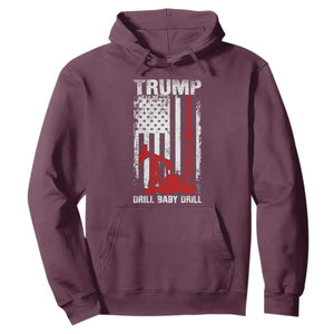 Trump Liberation Day Hoodie Drill Baby Drill Oilrig Oilfield American Flag Patriotic TS10 Maroon Print Your Wear