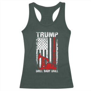 Trump Liberation Day Racerback Tank Top Drill Baby Drill Oilrig Oilfield American Flag Patriotic TS10 Dark Forest Green Print Your Wear