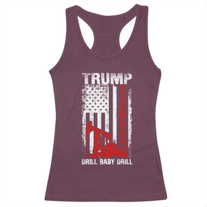 Trump Liberation Day Racerback Tank Top Drill Baby Drill Oilrig Oilfield American Flag Patriotic TS10 Maroon Print Your Wear