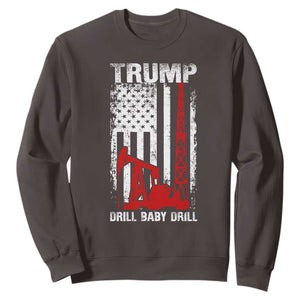 Trump Liberation Day Sweatshirt Drill Baby Drill Oilrig Oilfield American Flag Patriotic TS10 Dark Chocolate Print Your Wear