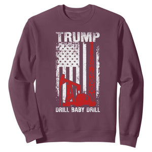 Trump Liberation Day Sweatshirt Drill Baby Drill Oilrig Oilfield American Flag Patriotic TS10 Maroon Print Your Wear