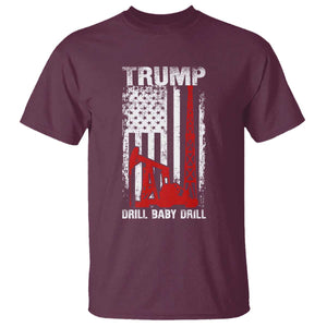 Trump Liberation Day T Shirt Drill Baby Drill Oilrig Oilfield American Flag Patriotic TS10 Maroon Print Your Wear