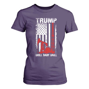 Trump Liberation Day T Shirt For Women Drill Baby Drill Oilrig Oilfield American Flag Patriotic TS10 Purple Print Your Wear