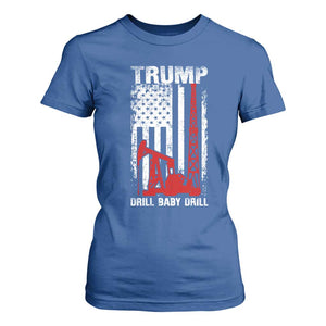 Trump Liberation Day T Shirt For Women Drill Baby Drill Oilrig Oilfield American Flag Patriotic TS10 Royal Blue Print Your Wear