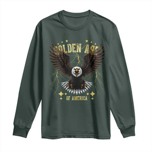 President Donald Trump Inauguration Day Long Sleeve Shirt Golden Age Of America USA Eagle TS10 Dark Forest Green Print Your Wear