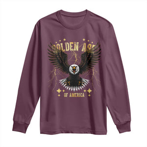 President Donald Trump Inauguration Day Long Sleeve Shirt Golden Age Of America USA Eagle TS10 Maroon Print Your Wear