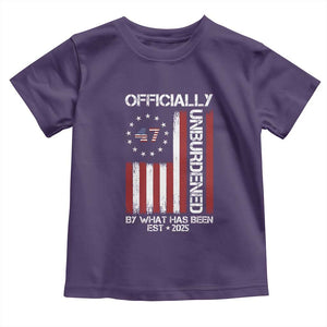 President Donald Trump Toddler T Shirt Officially Unburdened By What Has Been 2025 47Th Usa Flag TS10 Purple Print Your Wear